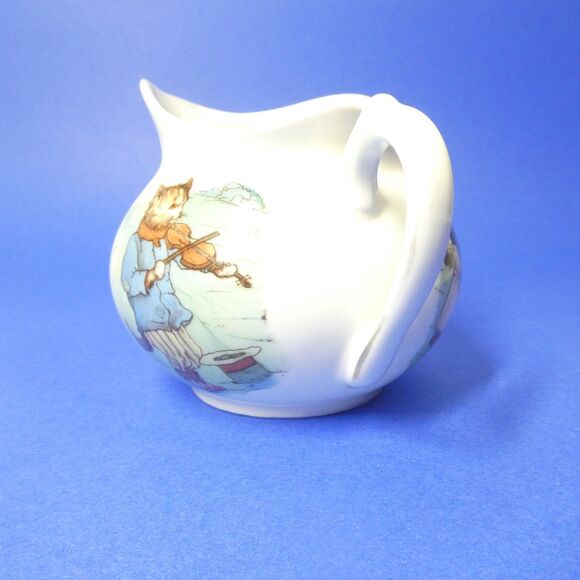 Hey Diddle Diddle Cat Fiddle Nursery Rhyme Cream Pitcher Vintage - Picture 4 of 9